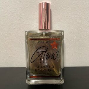 Pink Sky Glow Shimmer Body Oil Coconut Scent NEW SEALED 4 oz Glitter Spray Glass